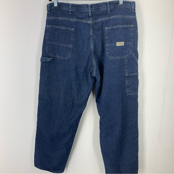 Wrangler Mens 38x32 Fleece Lined Cargo Jeans Carpenter Utility Work Outdoor Warm - Picture 9 of 10